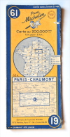Carte MICHELIN N° 61 : PARIS - CHAUMONT, 1948 - Michelin (guides)