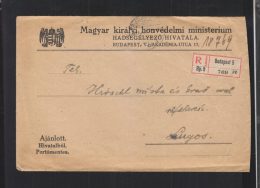 Hungary Official Registered Cover 1917 - Oficiales