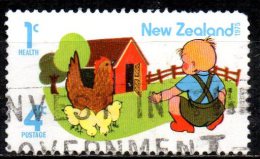 NEW ZEALAND 1975 Health Stamps - 4c.+1c. - Boy With Hen And Chicks   FU - Used Stamps