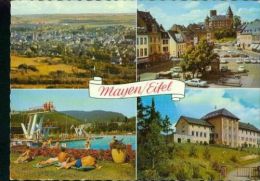 Mayen Eifel MB Schwimmbad Freibad Schule PKW Auto Panorama 25.5.1973 - Mayen