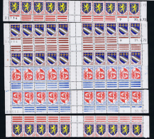 Coins Datés, 12 Strips, Part Of Sheets, MNH/** - 1970-1979