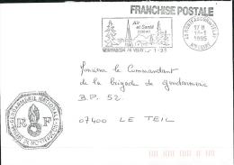 FRANCHISE POSTALE DE GENDARMERIE DE MONTFAUCON EN VELAY - Civil Frank Covers