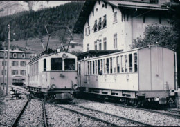 Chemin De Fer Loèche-Les-Bains, Train En Gare Photo BVA, LLB 1.10 - Loèche