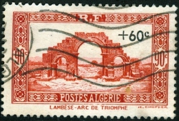 ALGERIA, COLONIA FRANCESE, FRENCH COLONY, MONUMENTI, LAMBESE, 1941, FRANCOBOLLO USATO, Scott B38 - Gebraucht