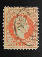 AUSTRIA Impero-1874-80- "Efigie" K. 5 US° Fil. Letras Completo (descrizione) - Abarten & Kuriositäten