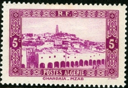 ALGERIA, COLONIA FRANCESE, FRENCH COLONY, EDIFICI, GHARDAIA, 1936, FRANCOBOLLO NUOVO (MLH*), Scott 82 - Ungebraucht