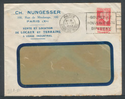 Paix 50c Rouge Type III Avec Pub Tétra Sur Lettre De Paris - Storia Postale