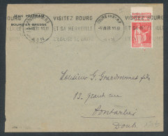 Paix 50c Rouge Type I Avec Pub La Redoute Sur Lettre De Bourg-en-Bresse Pour Pontarlier - Lettres & Documents