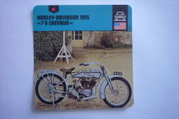 Transports - Sports Moto - Carte Fiche Moto - Harley-davidson 1915 < 7-9 Cheveaux ( Description Au Dos De La Carte ) - Sport Moto