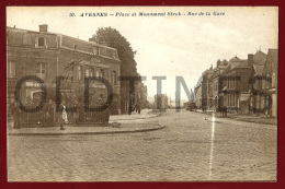 AVESNES - PLACE ET MONUMENT - RUE DE LA GARE - 1940 PC - Avesnes Le Comte