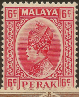 PERAK 1938 6c Sultan SG 109 HM ZE35 - Perak