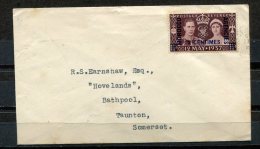 Great Britain 1937 Cover  To Somerset Overprint MOROCCO AGENCIES - Revenue Stamps