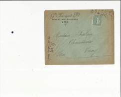Enveloppe Timbrée De G  Fournigault Fils A  Lyon 69  Adressé A Mr Falque,Chaussure A Vinay 38 En 1924 - Mechanical Postmarks (Other)
