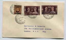 Great Britain 1937 Cover To London,  Overprint "TANGIER" "MOROCCO" - Fiscali