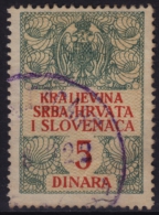 Yugoslavia SHS 1919-1929 Revenue, Tax Stamp - 5 Din - Dienstmarken