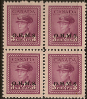 CANADA 1949 3c Official OHMS X4 SG O164 UNHM ZM541 - Surchargés