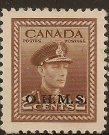 CANADA 1949 2c Official OHMS SG O163 U ZM533 - Aufdrucksausgaben