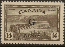 CANADA 1950 14c Official G SG O186 HM ZM555 - Overprinted