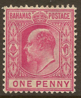 BAHAMAS 1906 1d Carmine-rose KEVII SG 72 HM ZT37 - Andere & Zonder Classificatie