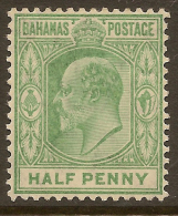 BAHAMAS 1906 1/2d Pale Green KEVII SG 71 HM ZT36 - Other & Unclassified