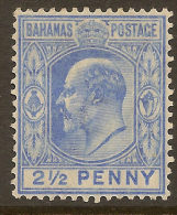 BAHAMAS 1906 2 1/2d Ultra KEVII SG 73 HM ZT38 - Autres & Non Classés