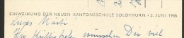 SOLOTHURN Einweihung Der Neuen Kantonsschule 2. Juni 1956 Federzeichnung Von F. Stuber - Sonstige & Ohne Zuordnung