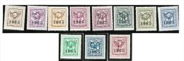 FILATELIA - BELGIO - PREOBLITERATI - ANNO 1965  - 11 VALORI NUOVI ** MNH - UNIF. 20C TIPO C - Typos 1951-80 (Chiffre Sur Lion)