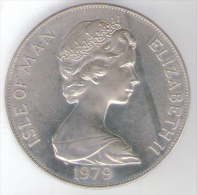 ISLE OF MAN ONE CROWN 1979 AG SILVER MILLENNIUM OF TYNWALD - Isla Man