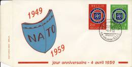 FDC België - 1959 - Blanco / Open Klep - NATO