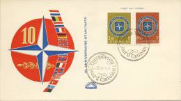 FDC Luxemburg - 1959 - Blanco / Open Klep - NATO