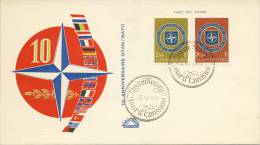 FDC Luxemburg - 1959 - Blanco / Open Klep - OTAN