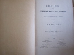 First Book For Teaching Modern Language By M.D. Berlitz, 1902 - Sonstige & Ohne Zuordnung