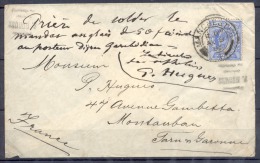 Lettre  Cachet De MANCHESTER   Le 10 8 1905    Timbre 2.5p Bleu  SEUL Sur LETTRE    Pour  MONTAUBAN - Brieven En Documenten