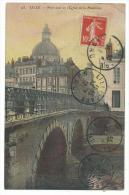 Lille ( 59 ) Le Pont Neuf Et L' Eglise De La Madeleine, Cpa Colorisée, Voyagée En 1912, 2 Scans - Lille