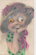 B76183 Nice Puppet Eyes Postcard Of A Girl Signed HS Hungary 1915 See 2 Scans - Humorous Cards