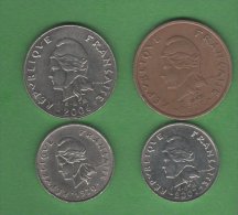 Nouvelle-Calédonie  Lot 4  Pieces Set 4coins - Neu-Kaledonien