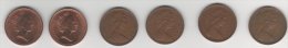 Grande Bretagne Monnaies   LOT6  Pieces Set 6 Coins  One Penny 1975,1979,1980,1987 - Collezioni