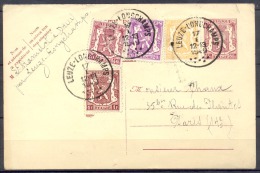 Entier  Cachet  LEUZE-LONGCHAMPS  Le 17 1 1949   Affranchie Avec 4 Timbres  Pour PARIS - Cartes Postales 1934-1951