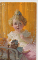 L. KNOEFEL, LITTLE GIRL IN BED WITH DOLL, POUPEE, Near EX Cond. PC, Unused, NOVOLITO NO 651/1 - Knoefel, Ludwig