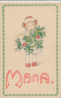 BAUMGARTEN??, UNSIGNED, DARLING LITTLE GIRL WITH CHRISTMAS TREE,  NM Cond. Hand Coloured PC, Unused - Baumgarten, F.