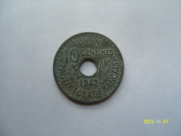 TUNISIA  10  CENTIMES  1942 - Túnez