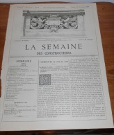 La Semaine Des Constructeurs. N°22. 22 Novembre 1890.Eglise De Bagneux. Récepteur Ader. - Magazines - Before 1900