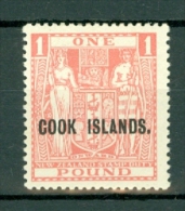 Cook Is: 1936/44   Postal Fiscal ´Cook Islands´ OVPT     SG121    £1     MH - Cookeilanden