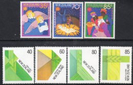 New Zealand 1987 - Christmas & Maori Fibre Work SG1437-1443 MNH Cat £3.05 SG2015 - See Description Below - Unused Stamps