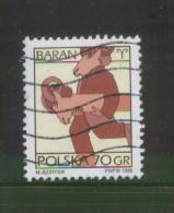 POLAND 1996 SIGNS OF THE ZODIAC ISSUE 1 ARIES RAM USED FLUORESCENT PAPER VARIETY - Astrologie