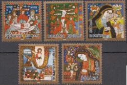 Romania 2006 Easter Art Glass Paintings  Mi 6041-6045 - MNH (**) - Unused Stamps