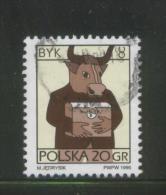 POLAND 1996 SIGNS OF THE ZODIAC ISSUE TAURUS BULL USED FLUORESCENT PAPER VARIETY - Astrology