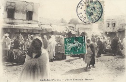 CPA Maroc - OUDJDA-  Marché - Très Animé - Années 1900s- Photo J. Geiser - Beau Cachet Postal - Unclassified