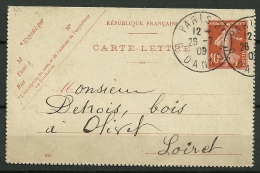 CARTE-LETTRE :  OBL.  PARIS R. DANTON  (SEINE) - Letter Cards