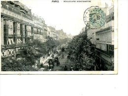 75 PARIS BOULEVARD MONTMARTRE ANIMATION VOITURES A CHEVAL - Arrondissement: 02